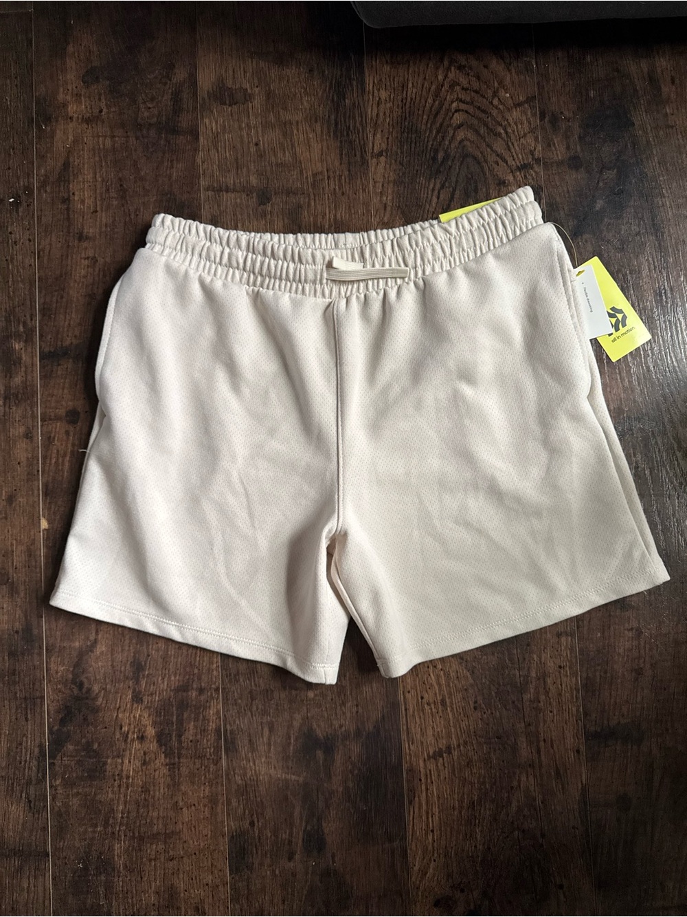 Cream Sweatpant Material Shorts